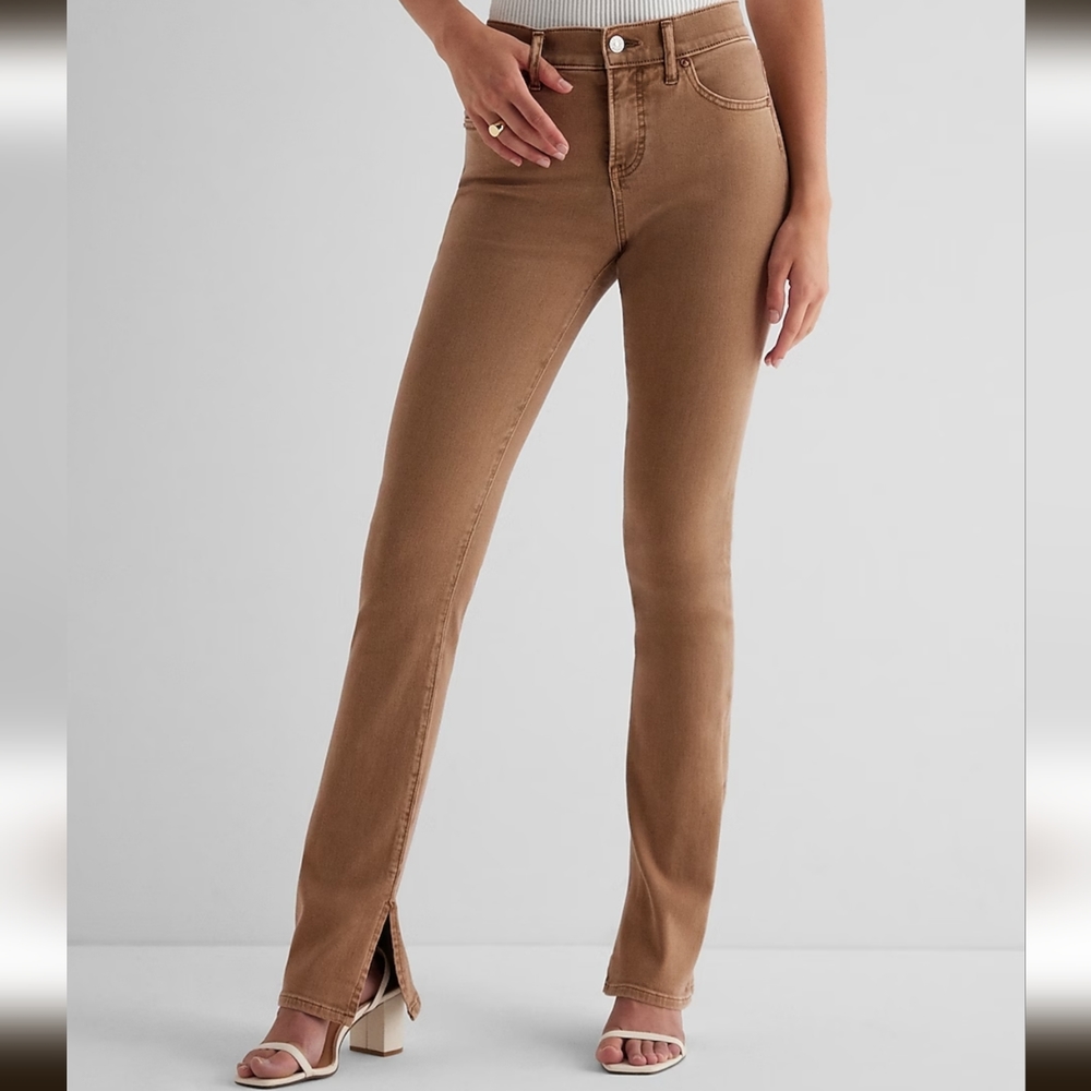 Brand New Express Women's Dark Khaki Skyscraper Jeans
